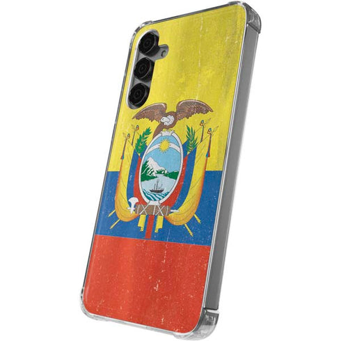 Ecuador Flag Distressed Galaxy S24 Plus Clear Case